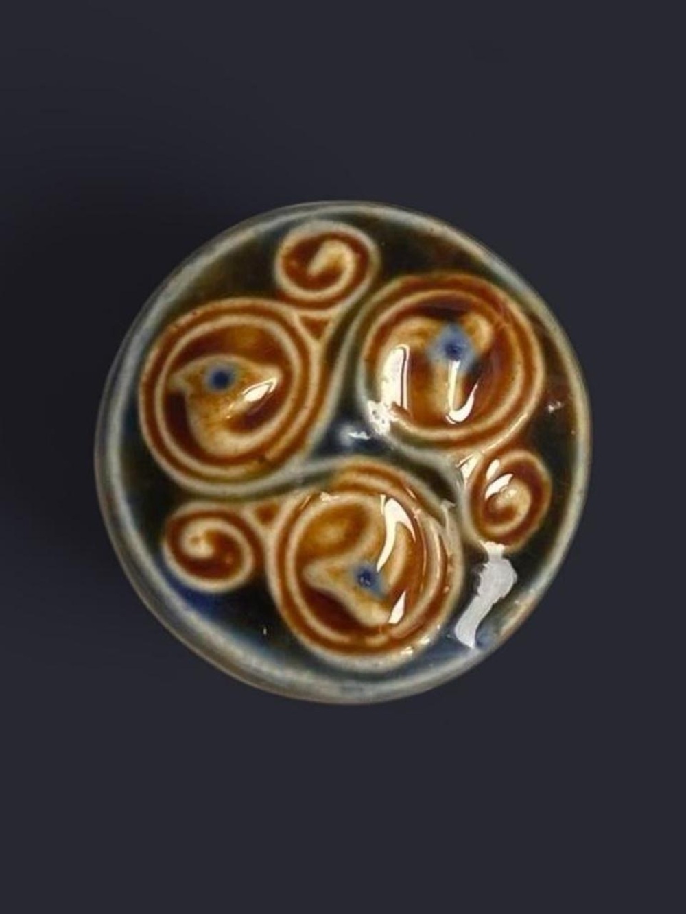 Vintage Ceramic Painted Brooch Pin Antique Jewelry Victorian Regency Art Nouveau